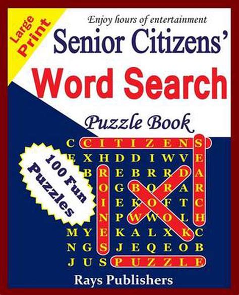 Senior Citizens Word Search Puzzle Book By Rays Publishers English