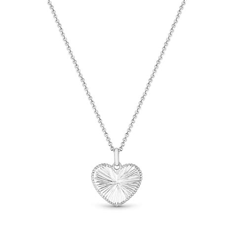Simply Silver Sterling Silver 925 Diamond Cut Heart Necklace