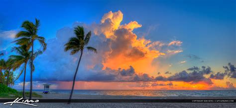 Fort Lauderdale Beach Park Sunrise Panorama Royal Stock Photo