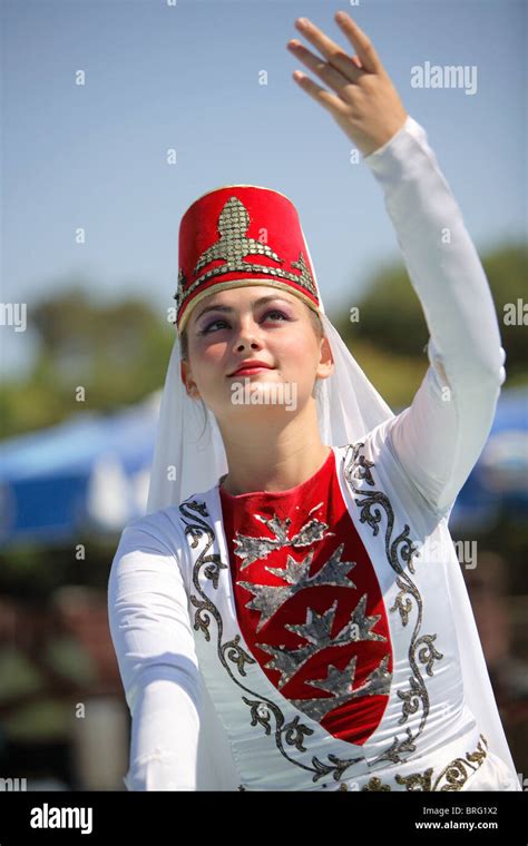 Turkish Woman Wearing Traditional Clothes Performing Anatolian Dances