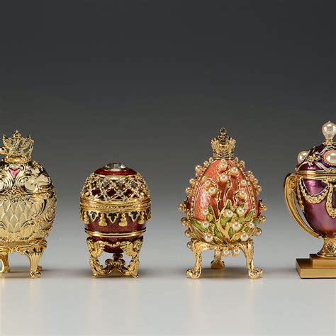 Set Of Four Joan Rivers Imperial Treasures Ii Fabergé Eggs Ebth