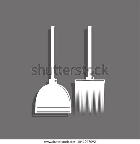 Broom Dustpan Symbol Vector Icon Stock Vector Royalty Free 1041047092