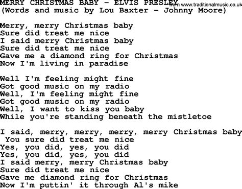 Merry Christmas Baby By Elvis Presley Lyrics