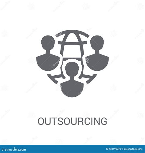 Outsourcing Icon Trendy Outsourcing Logo Concept On White Background