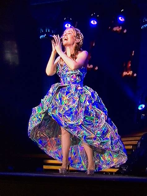 Kylie Minogue In Dress Made Out Of Defraction Grating Kylie Minogue