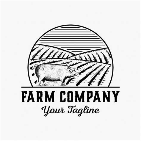 Hand drawn farm logo design vector | Premium Vector