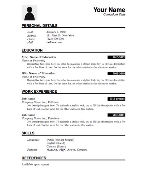 Professional Cv Format In Ms Word Doc Free Download Pdf