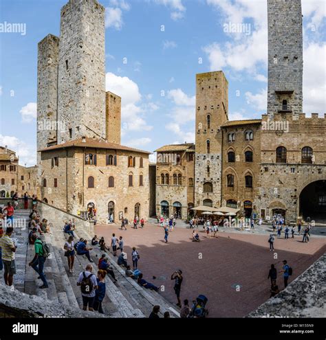 san gimignano is a small walled medieval hill town known as the town of fine towers san