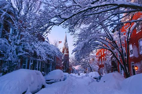 Baltimore Evening Street Under 2 Feet Of Snow Photograph By Scb
