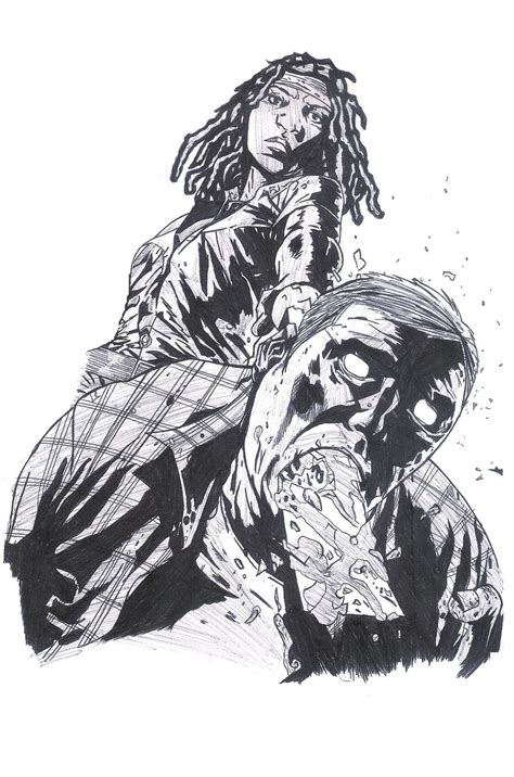 Michonne The Walking Dead Comic By Wolfyskitty On Deviantart
