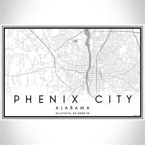 Phenix City Alabama Map Print In Classic — Jace Maps