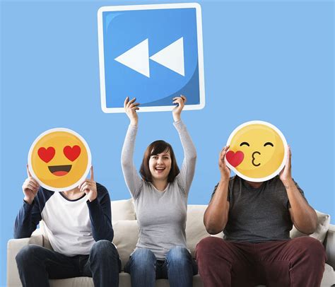 Positive Emoticons And A Rewind Premium Photo Rawpixel
