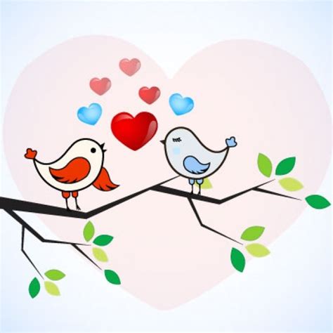 Romantic Love Birds Vector Free Download