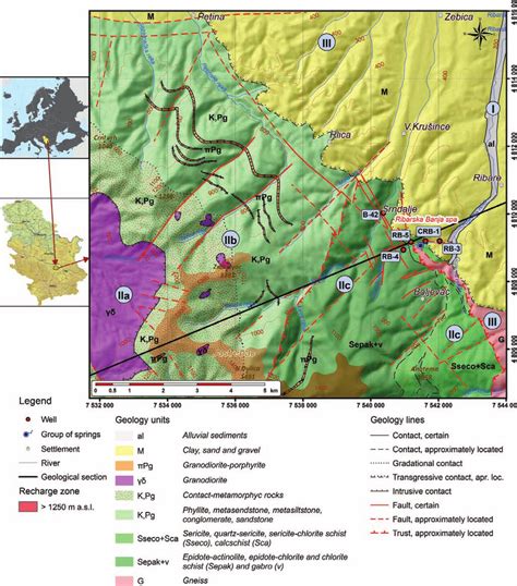 Geological Map Of Ribarska Banja Spa According To SpahiĆ 2006 RakiĆ
