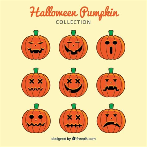 Free Vector Halloween Pumpkin Collection