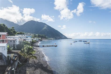 Rocky Beach In Dominica Roseau Caribbean Coastal City With Access To