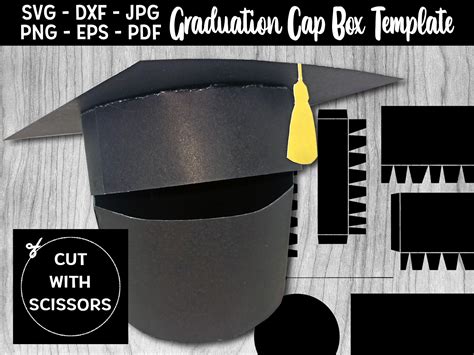 Graduation Cap Box Template Svg Graduation T Box Svg Etsy Australia