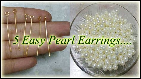 DIY 5 Easy Pearl Earring Design Pearl Earrings Making At Home 5