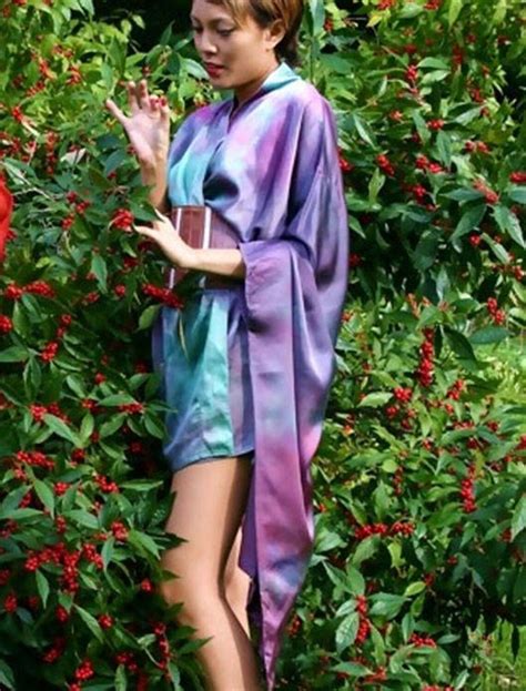 Dramatic Silk Kimono Purple Kimono Sexy Kimono Kimono With Etsy