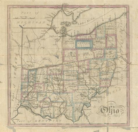 Map Of Ohio Ca 1815 Published In Melish Travels Through The Usa