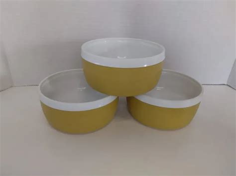 Rare Vintage S S Olympian Therm O Ware Insulated Soup Bowls