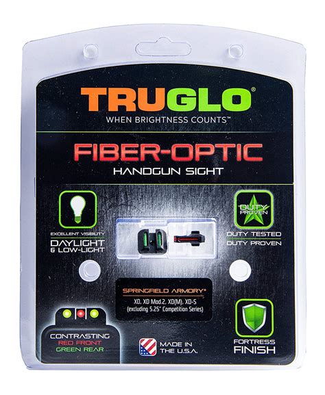 Truglo Fiber Optic Handgun Sight Set Springfield Xd Redgreen 36