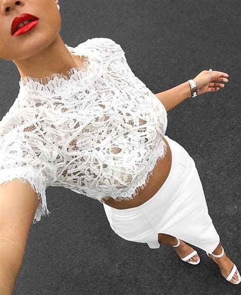 Beautyandnailss White Lace Crop Top Fashion Long Sleeve Bodysuit Women