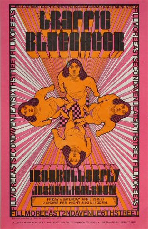 Traffic Vintage Concert Poster from Fillmore East, Apr 26, 1968 at ...
