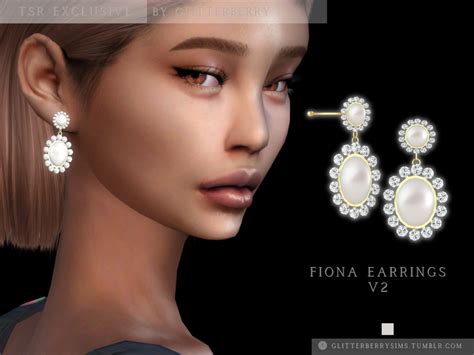 The Sims Resource Fiona Earrings V2 Earrings Emerald Cut Diamond