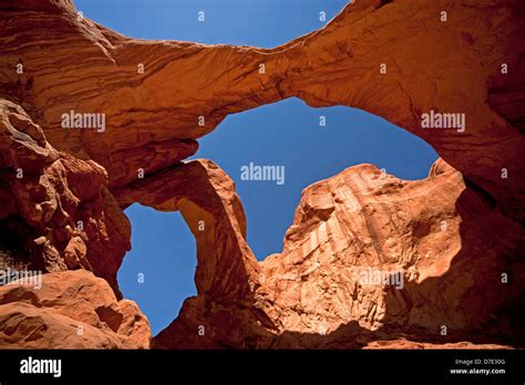 The Double Arch At Arches National Park Just Outside Of Moab Utah