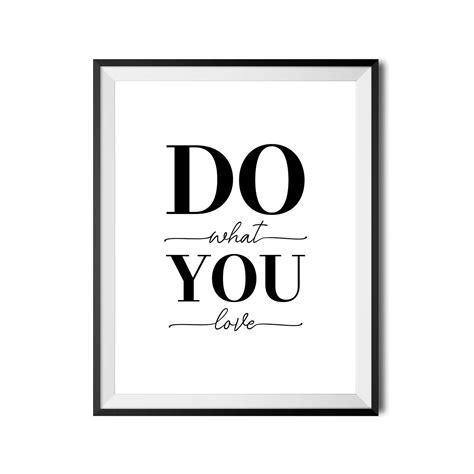 Do What You Love Printable Art Office Poster Inspirational Etsy