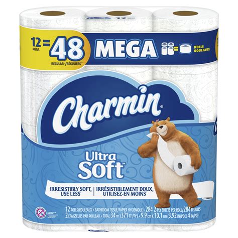 Charmin Ultra Soft Toilet Paper 12 Mega Rolls 48 Regular Rolls
