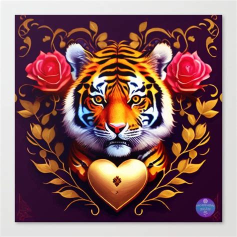 Valentine Tiger Canvas Print By The Art Of Morrigan Austin Tiger