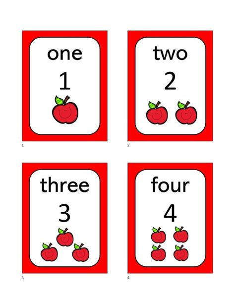 Numbers Flash Cards Numbers 1 To 20 Kindergarten Educational Game