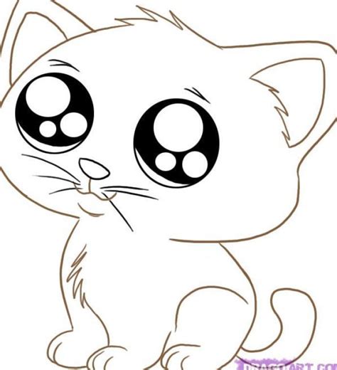 Adorable Cat Coloring Page Page For All Ages Coloring Home
