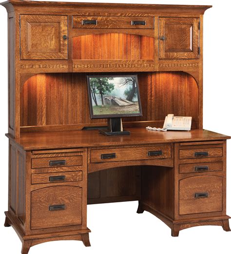 Mt Eaton Executive Desk With Hutch Geitgeys Amish Country Furnishings