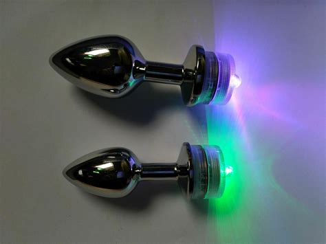 Butt Plugs Anal Sex Toys Massage Plug With Colorful Light Metal Bdsm