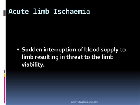 Acute Limb Ischaemia Ppt