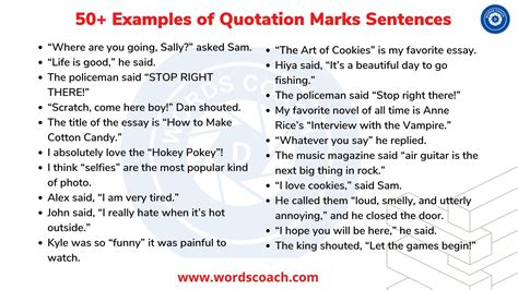 50 Examples Of Quotation Marks Sentences In 2022 Quotation Marks