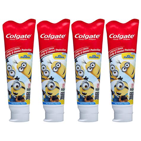 Colgate Kids Toothpaste With Anticavity Fluoride Minions 4 Pack