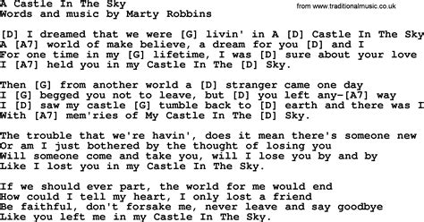 A Castle In The Sky By Marty Robbins Lyrics And Chords