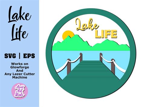 Lake Life Svg Glowforge Files Lake Sign Svg Laser Files Farmhouse