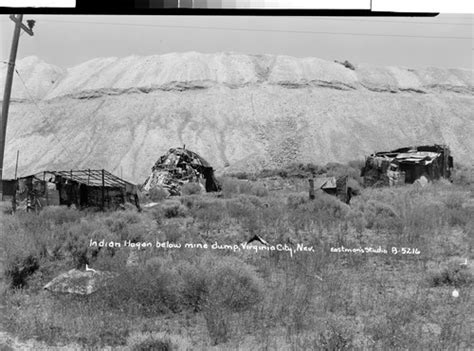 Indian Hogan Below Mine Dump Virginia City Nev — Calisphere