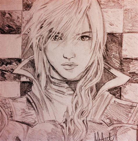 Fan art of Lightning from Final Fantasy, by Autumn Angel Art Angel Art