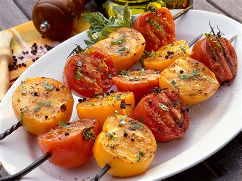Grilled Tomatoes With Basil Vinaigrette Fresh Tomato Recipes Grilled