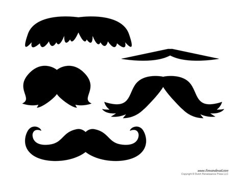printable mustache templates mustaches  kids