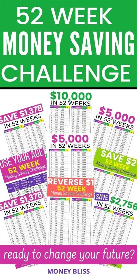 Your 52 Week Money Saving Challenge Free Printable Money Bliss 52