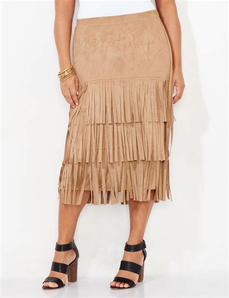 salinas fringe skirt catherines stay on trend this season with our flowing fringe faux suede