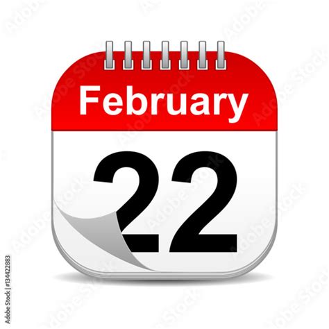 February 22 On Calendar Icon Stock Photo And Royalty Free Images On