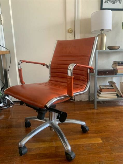 Mid Century Modern Leather Office Chair Antique Price Guide Details Page